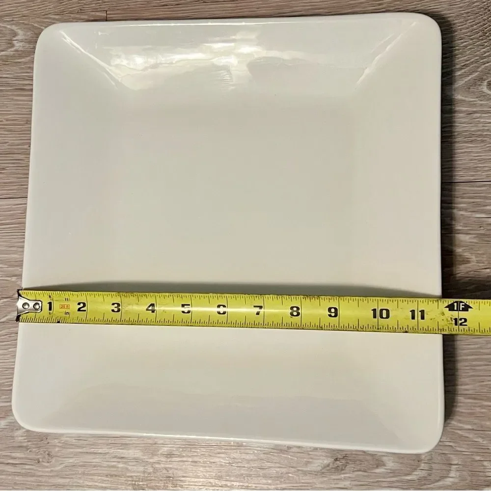 Williams Sonoma White Square Dinner Plate 11.75” Charger I Patrizi Italy Ivory